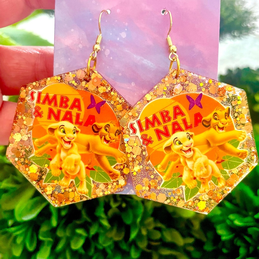 Simba And Nala Acrylic Earrings